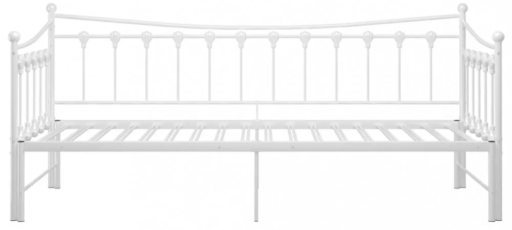 Fehér fém kihúzható kanapéágy-keret 90 x 200 cm