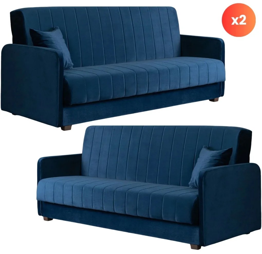 PORTO kanapé szett (2 db), sötétkék
