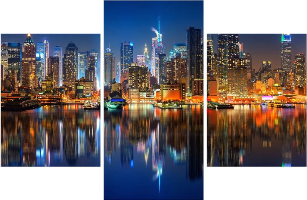 Manhattan képe éjjel (90x60 cm)