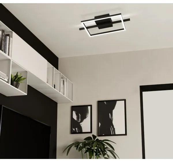 Eglo 901115 - LED Dimmelhető mennyezeti lámpa AMANDOLO LED/17W/230V fekete + + távirányító