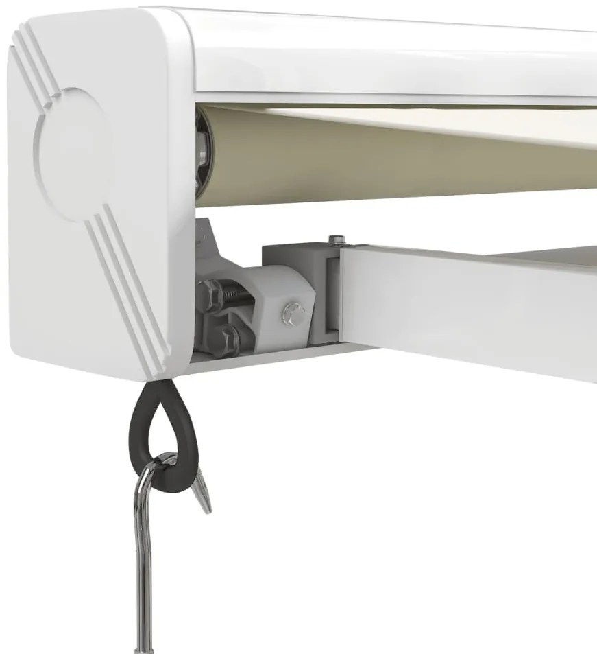 krémszínű szövet és alumínium behúzható napellenző 4 x 3 m