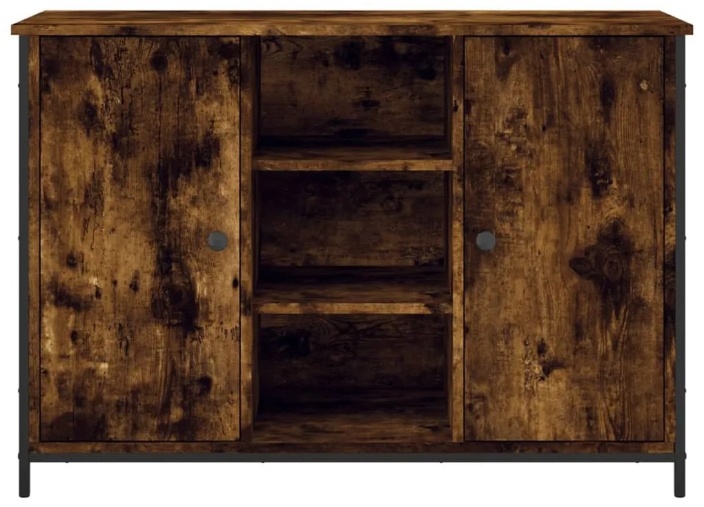 füstös tölgy színű szerelt fa tálalószekrény 100 x 35 x 70 cm