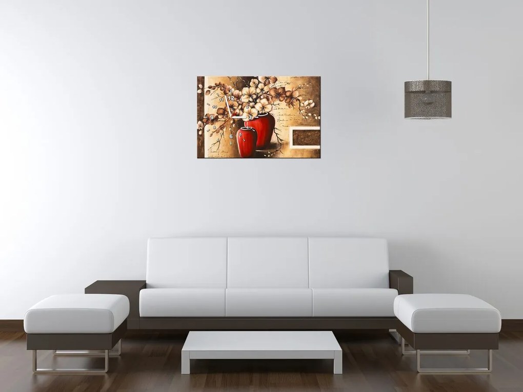 Gario Órás falikép Orchidea piros vázában Méret: 40 x 40 cm