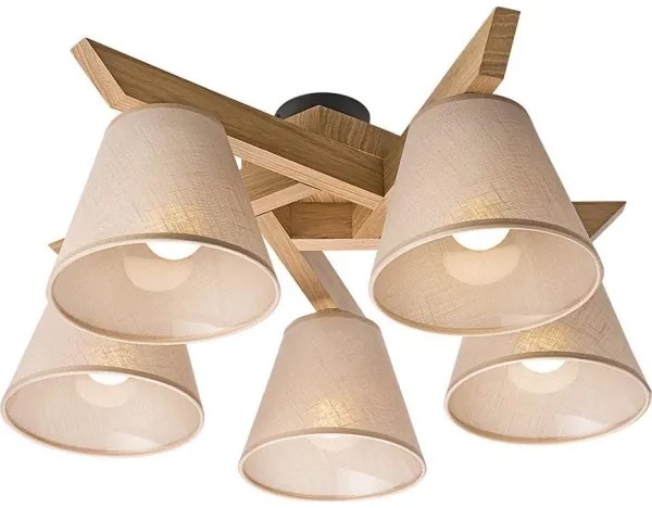 Mennyezeti csillár ANTONIO 5xE14/40W/230V tölgy