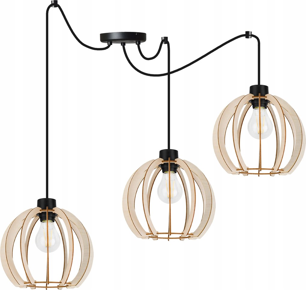 Mennyezeti Lámpa Lógó Hármas Csillár Fa Modern Boho Led