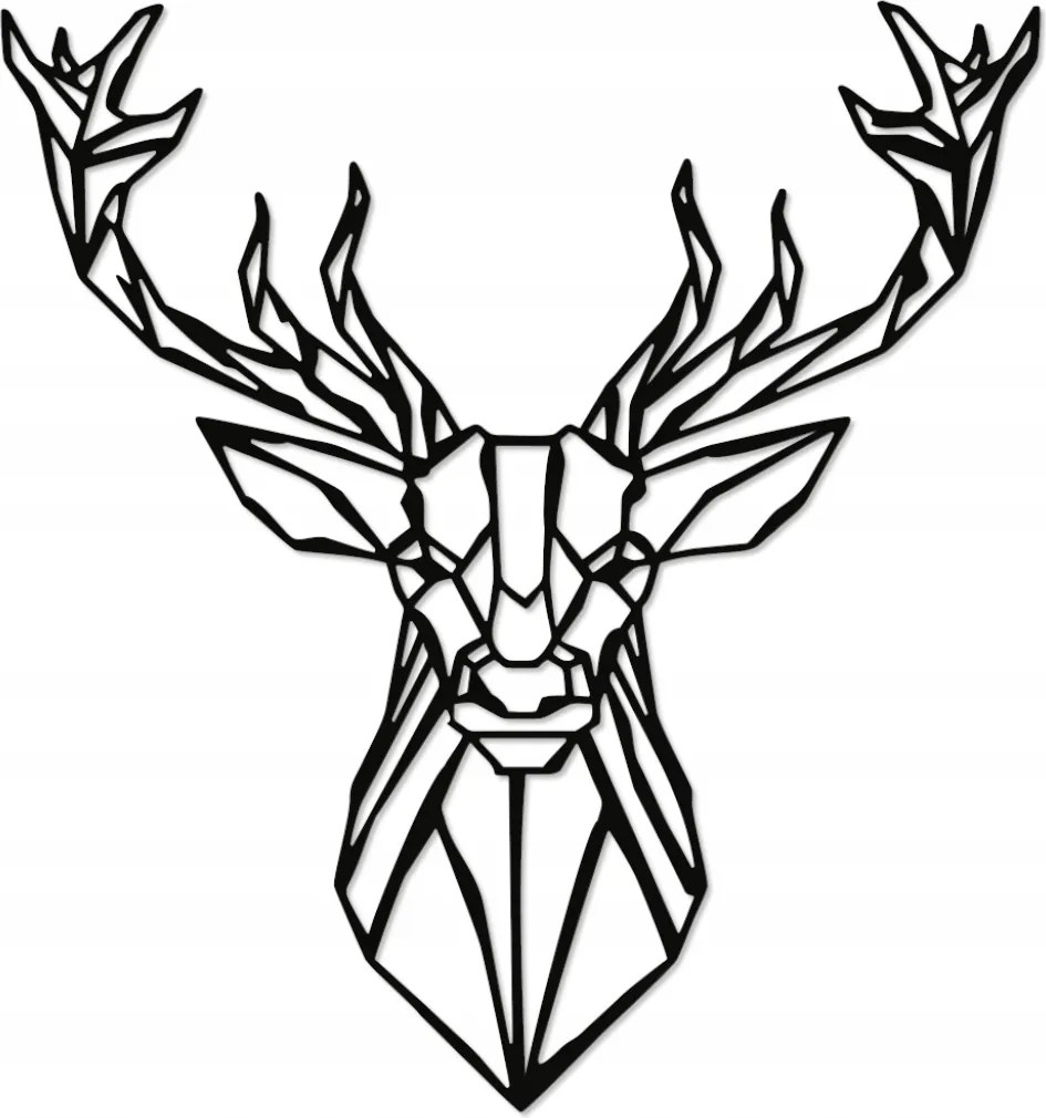 Szarvas geometrikus fém loft dekoráció 50x46