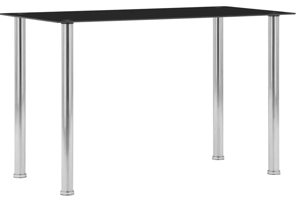 Fekete edzett üveg étkezőasztal 120 x 60 x 75 cm