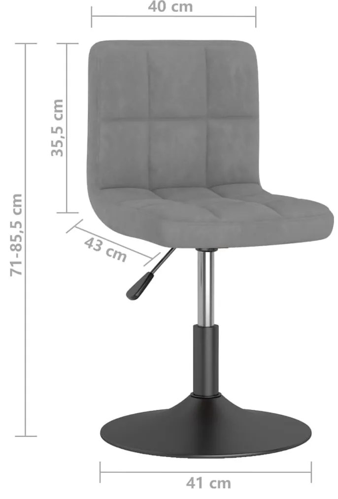 világosszürke bársony forgó étkezőszék