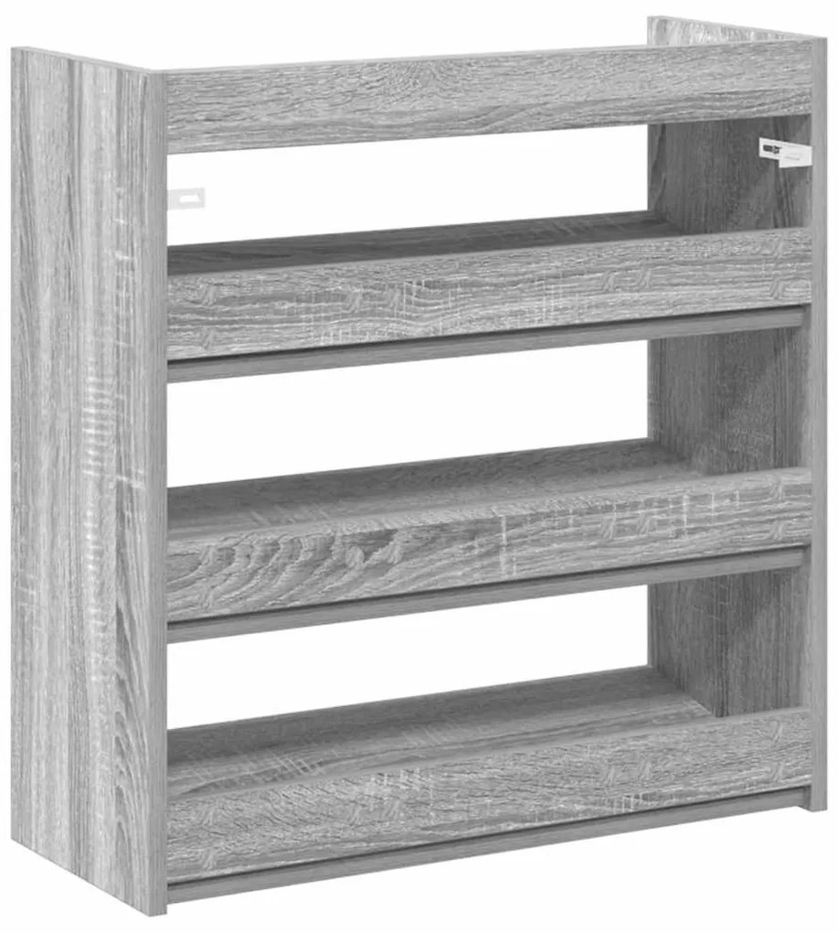 szürke sonoma színű szerelt fa cipőtartó 60x25x62 cm