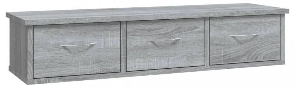 szürke sonoma színű szerelt fa faliszekrény 88x26x18,5 cm