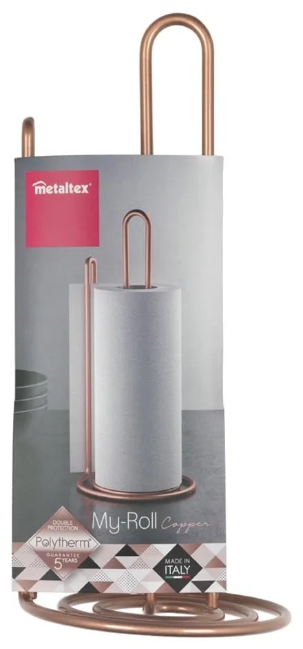 Rézszínű konyhai papírtörlő tartó - Metaltex