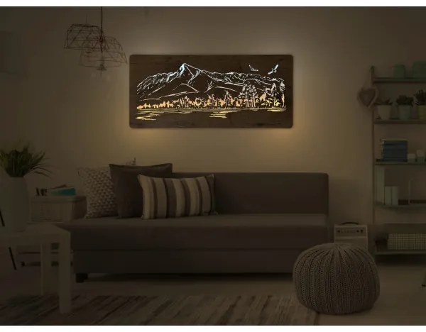 Li-Go 5589/A/DUB2 - LED fali dekoráció LED/10W/5V 30000 mAh 110x50 cm tölgy