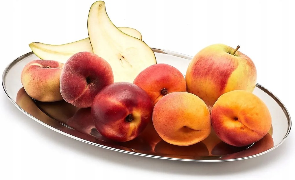 Ovális fém tál felvágottakhoz gyümölcs 35cm Tadar