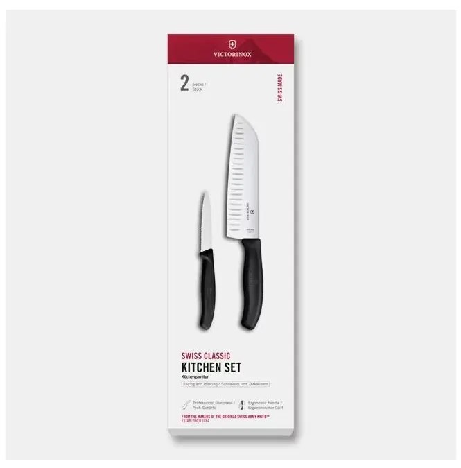 Victorinox - SWISS CLASSIC 2 részes konyhakéskészlet, fekete