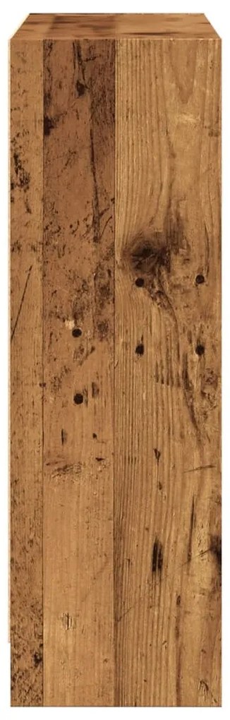 antik fa színű szerelt fa könyvespolc 80 x 24 x 76 cm