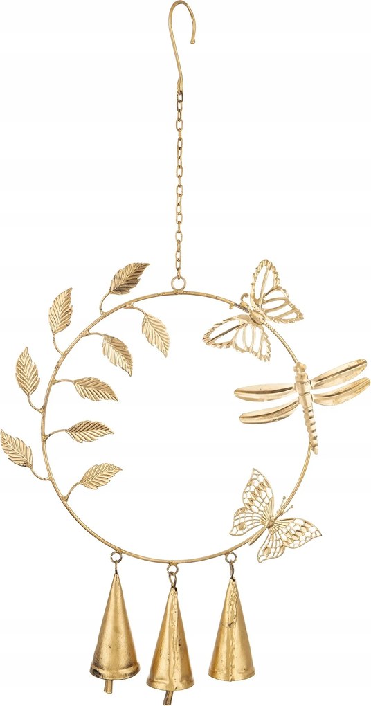 Függő Csengő Szeles Fém Kerti Dekoráció Arany