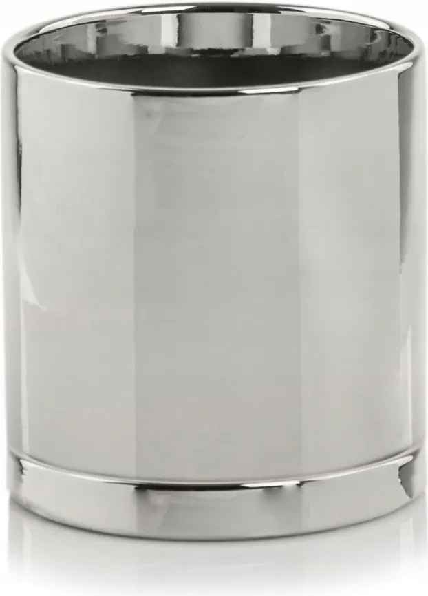 Kerámia Virágtartó Állvánnyal Henger 14 x 13 cm Ezüst Glamour