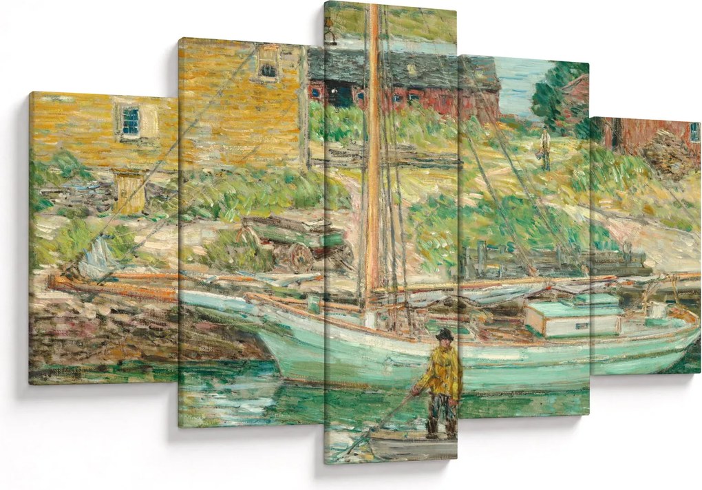 Kép - Childe Hassam, Oyster Sloop, Cos Cob, reprodukciók (150x105 cm)