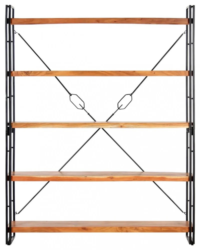 5 szintes tömör akácfa könyvespolc 140 x 30 x 180 cm