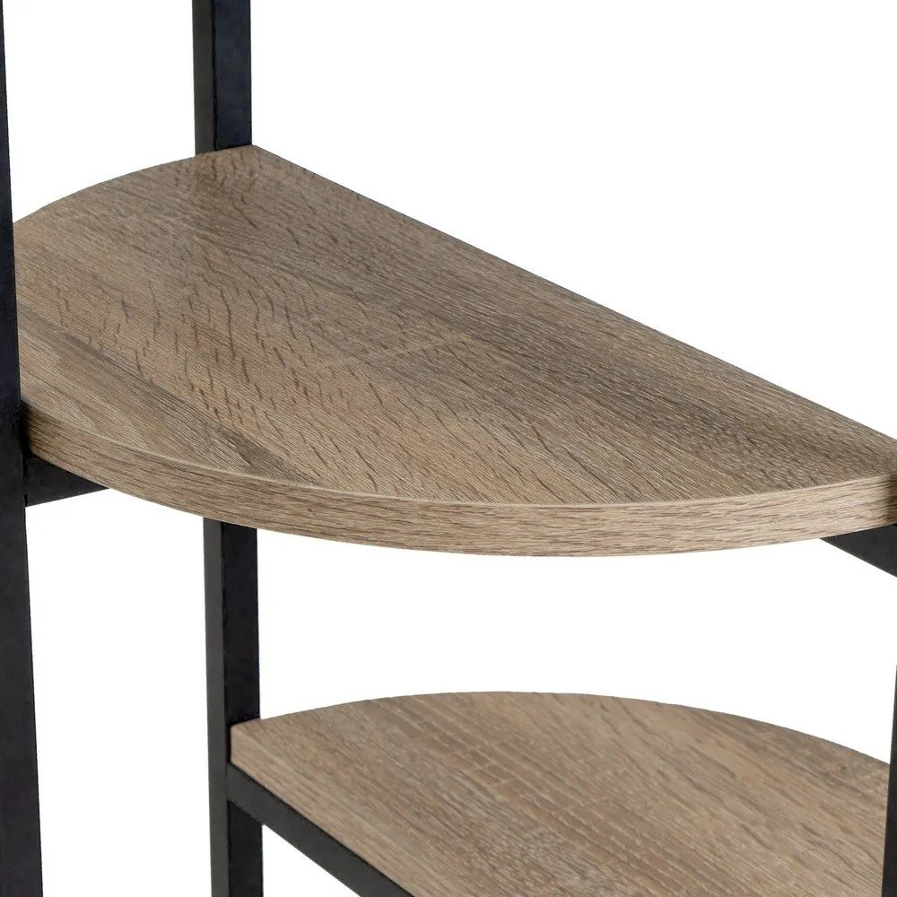 Fekete-natúr színű polcos állvány tölgyfa dekorral 40x80 cm – Casa Selección