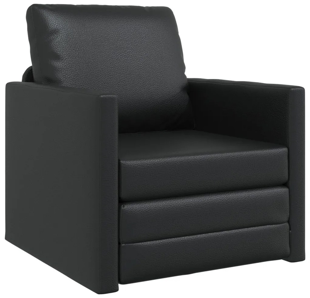 vidaXL Floor Sofa Bed 2-in-1 Fekete 74x77x81 cm Műbőr