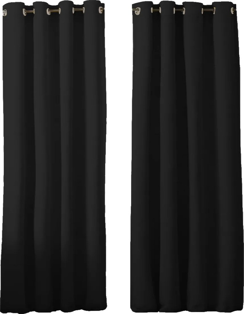 Panama Kész Függöny Szett 145x250 matt fekete