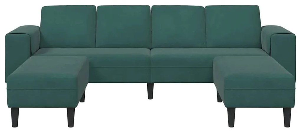 Kanapé Szett 3 pcs Sötétzöld Bársony