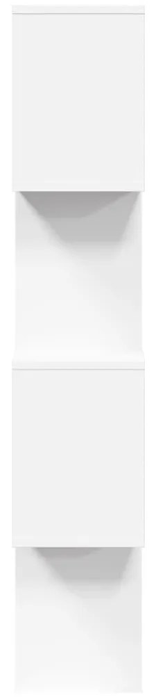 4 szintes fehér szerelt fa elválasztó könyvespolc 70x24x129 cm