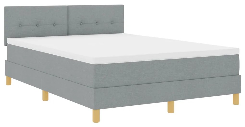 Box Spring Ágy Matraccal Világosszürke 160x200 cm Szövet