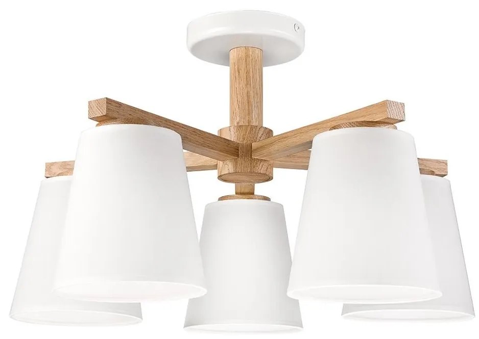 Felületre szerelhető csillár ELLIE 5xE27/15W/230V fehér/tölgy