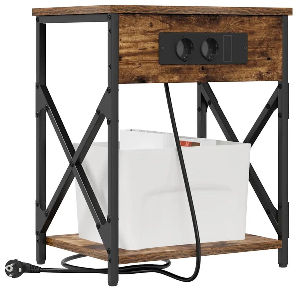 Éjjeliszekrény 2 pcs Füstölt tölgy 41 x 31 x 51 cm Faanyag