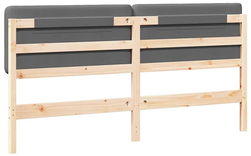 Kárpitozott fejtámla fejtámlával Barna és Világosszürke 200 cm