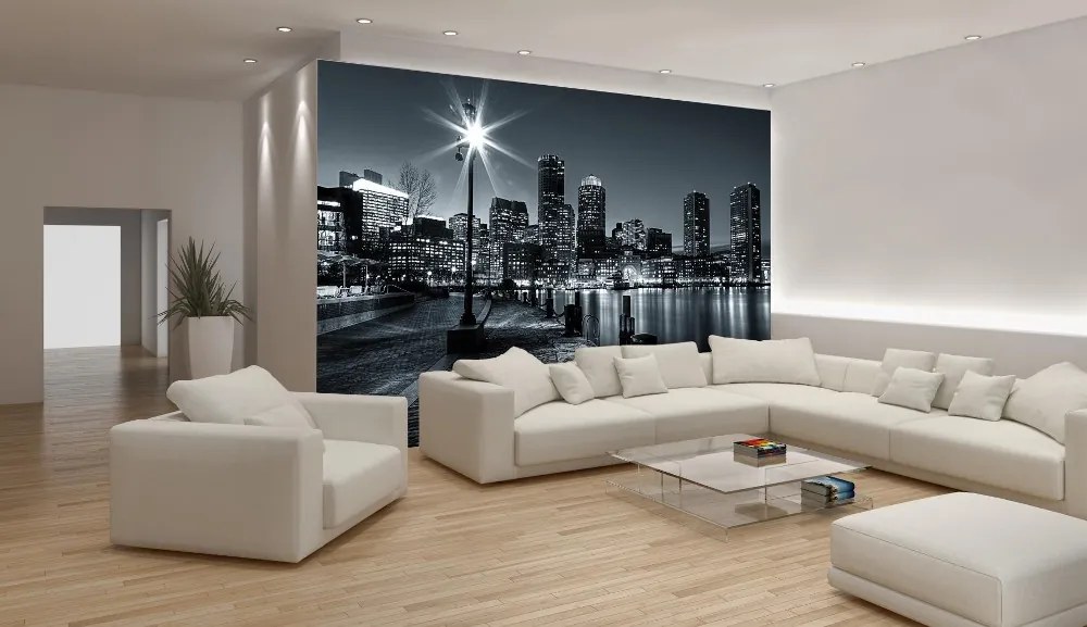 Boston éjszaka poszter, fotótapéta, Vlies (254 x 184 cm)