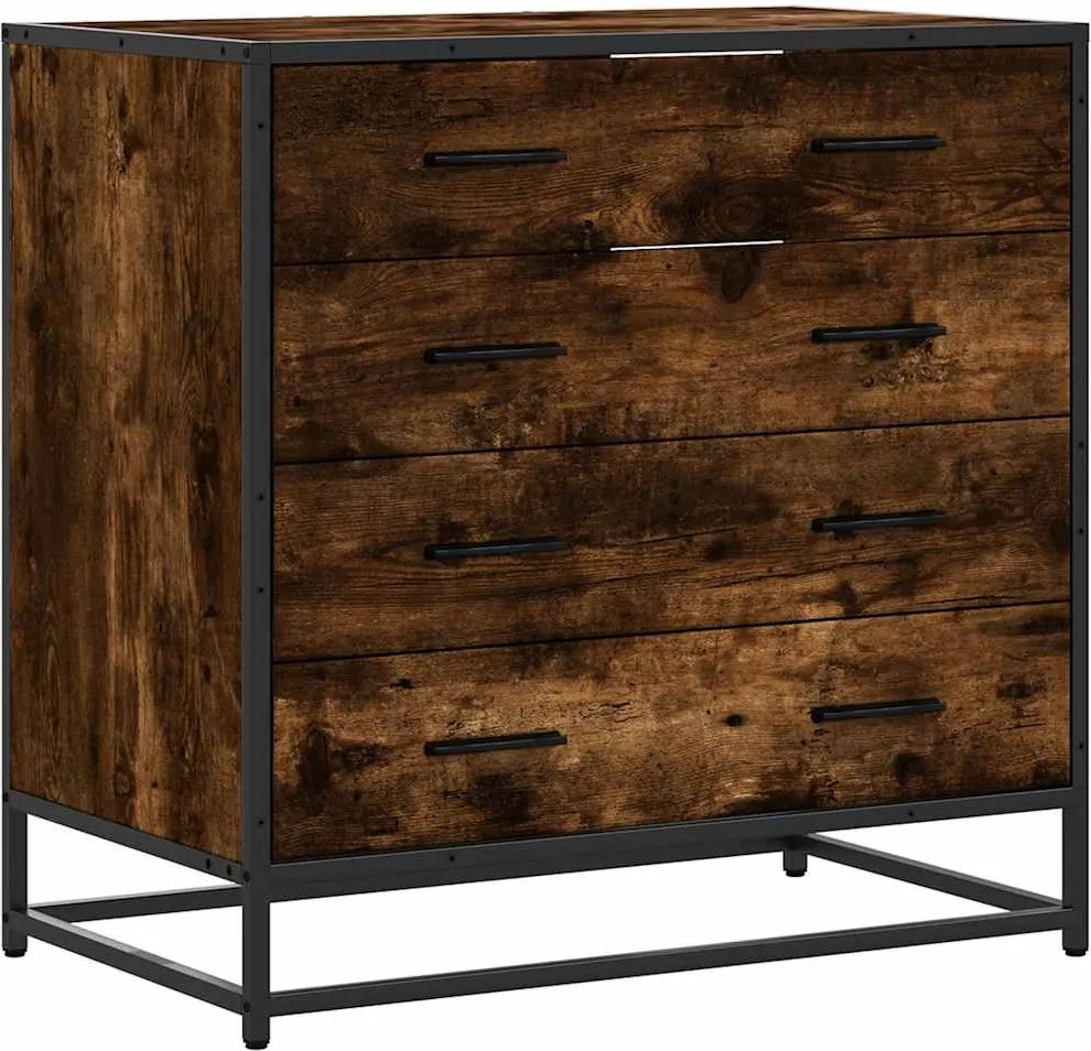 vidaXL füstös tölgy szerelt fa fiókos szekrény 70x41x70 cm