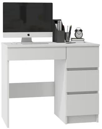 A7 Számítógép asztal (fehér, jobb oldali kivitel)