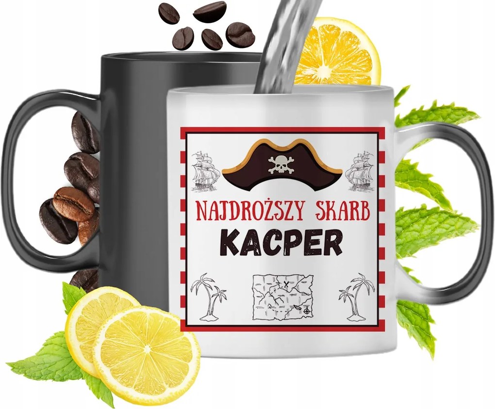 Mágikus bögre Kacpra Fekete Matt Nyomtatott Fotóval 330ml