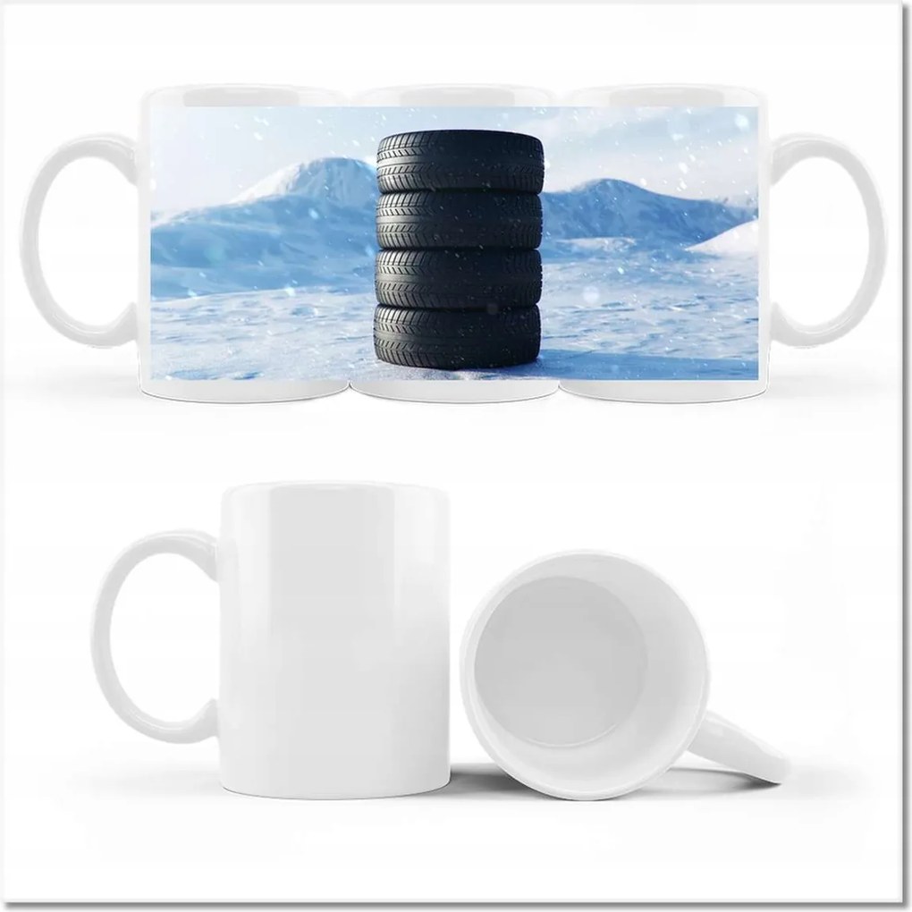Nyomott mintás bögre 4 Nyári gumiabroncsok a hóban