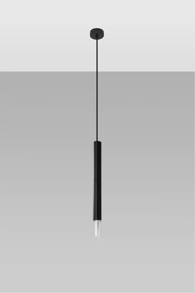 Fekete fém függőlámpa ø 8 cm Vittoria – Sollux