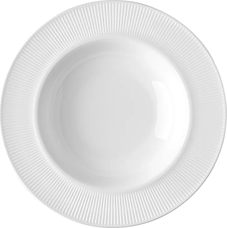 Ebédlő tányér mély leveshez, fehér 24 cm Curly Ambition