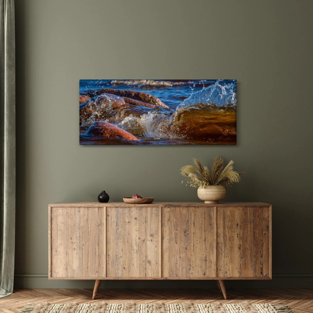 Részletes kép - víz a kövek között (120x50 cm)