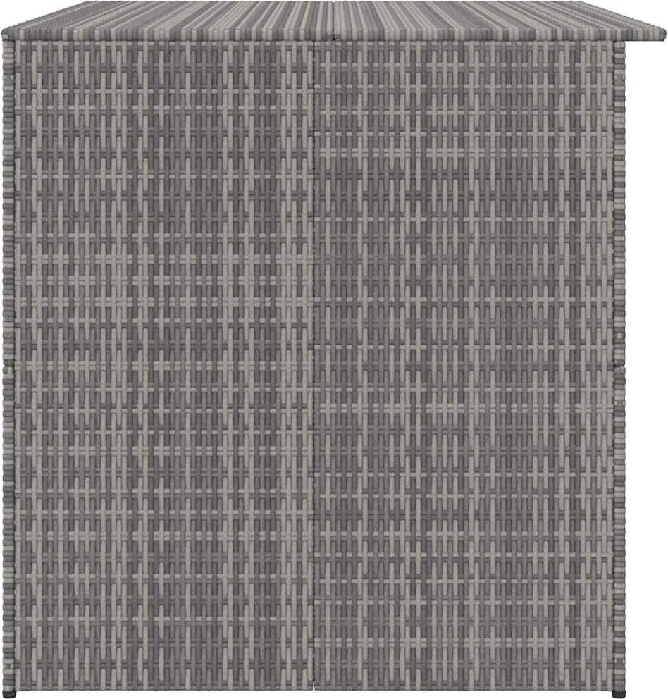 Szürke Polyrattan Kerti Tárolóláda 150 X 100 X 100 Cm