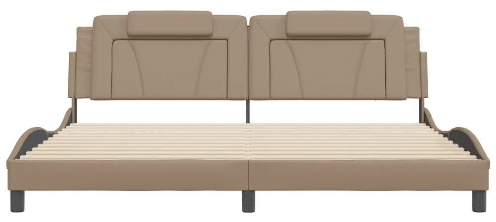 cappuccino színű műbőr ágykeret Viana matrac nélkül 200x200 cm