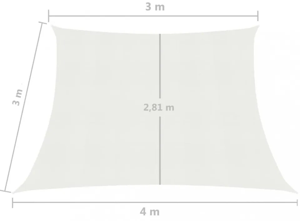 fehér HDPE napvitorla 160 g/m² 3/4 x 3 m