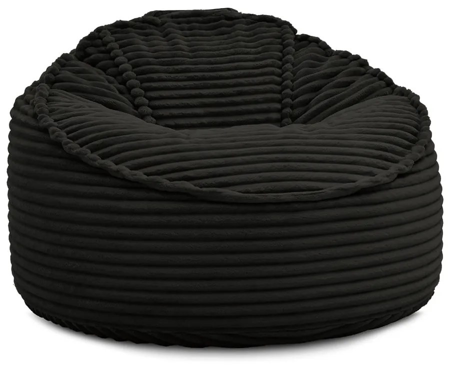 Fekete kordbársony babzsákfotel Socrate – Bobochic Paris