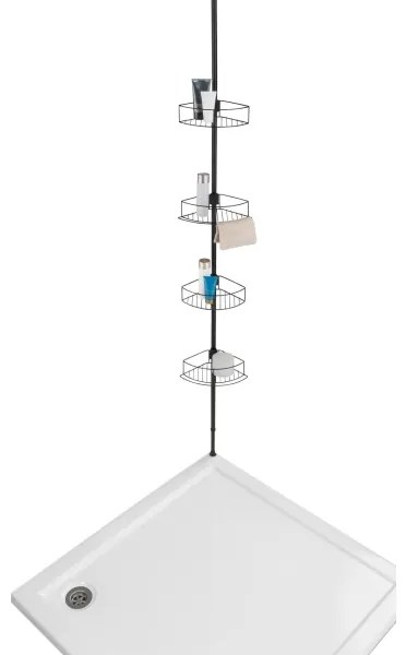WENKO 24568100-DOLCEDO sarokpolc 31x230 cm rozsdamentes acél/fekete