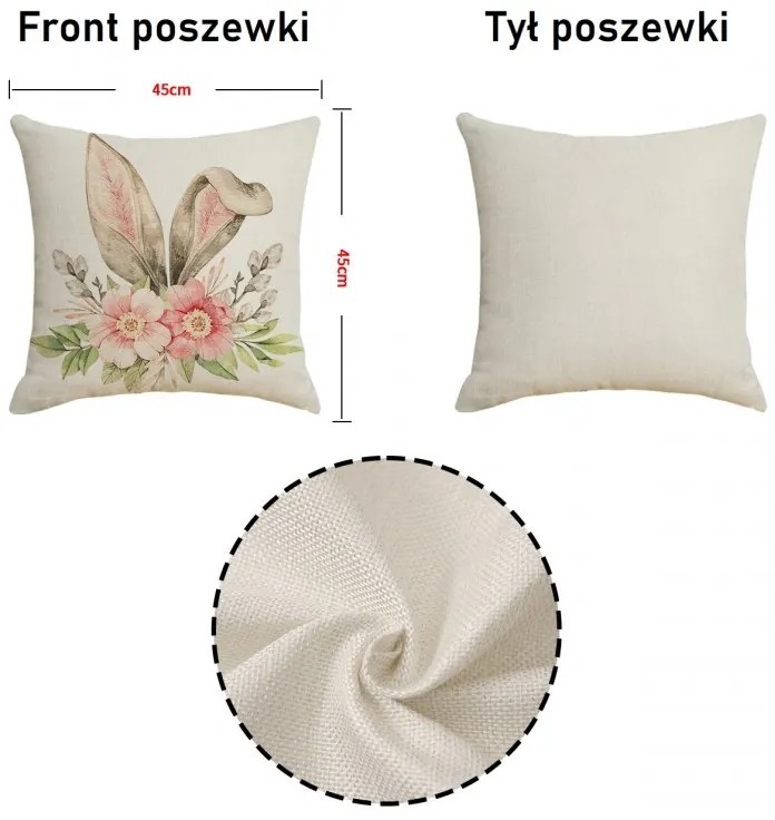 Len párnahuzat FLOPINA 45x45 cm, krémszínű