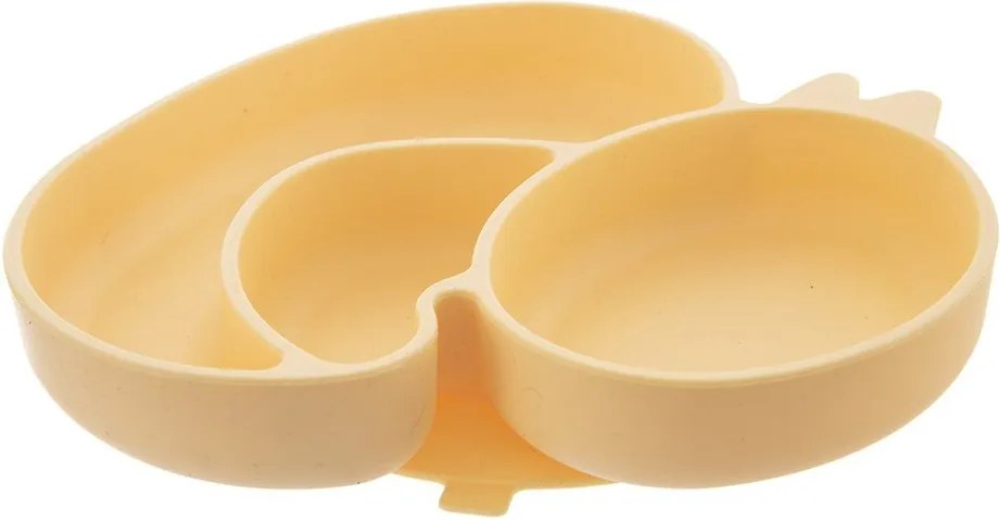 Sárga szilikon gyerek tányér 19x19,5 cm Chicken – Orion