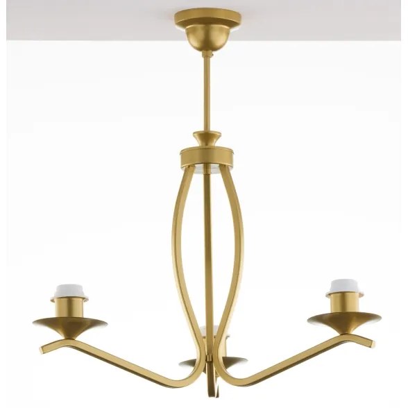 Jupiter 2109 - Csillár rúdon KASZMIR 3xE27/15W/230V fehér/arany/márvány dekor