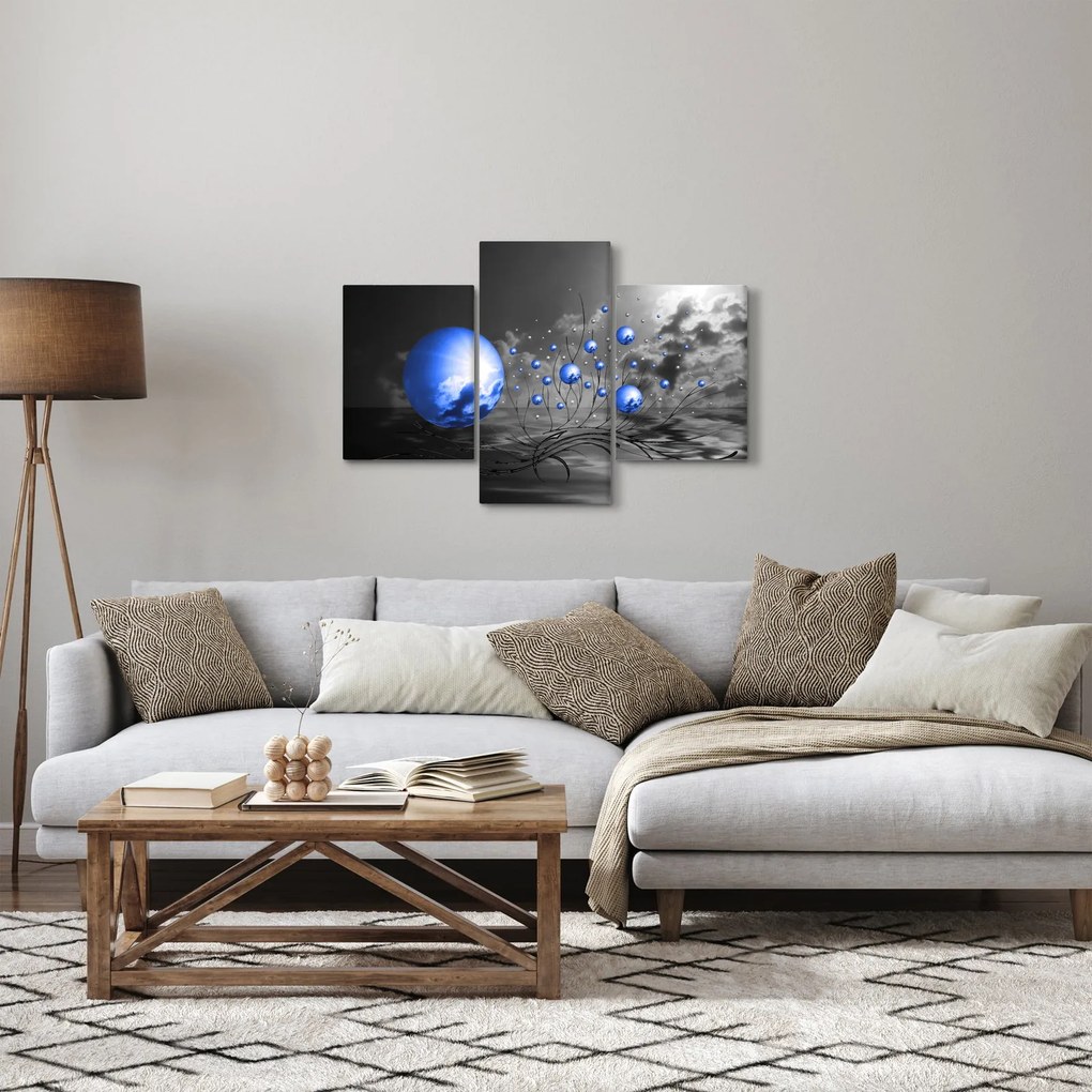 Világoskék gömbök képe (90x60 cm)