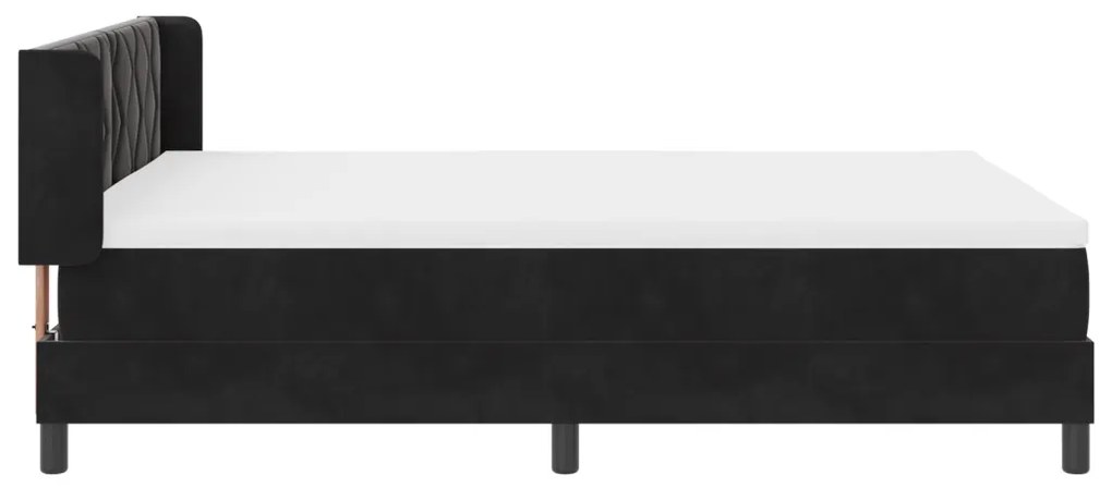 Box Spring Ágy Matrac Készlettel Fekete 140x200 cm Bársonyos